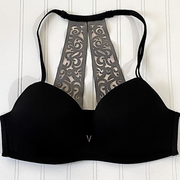 Victoria's Secret Black Bra with Gray Lace Detail - Picture 8 of 8